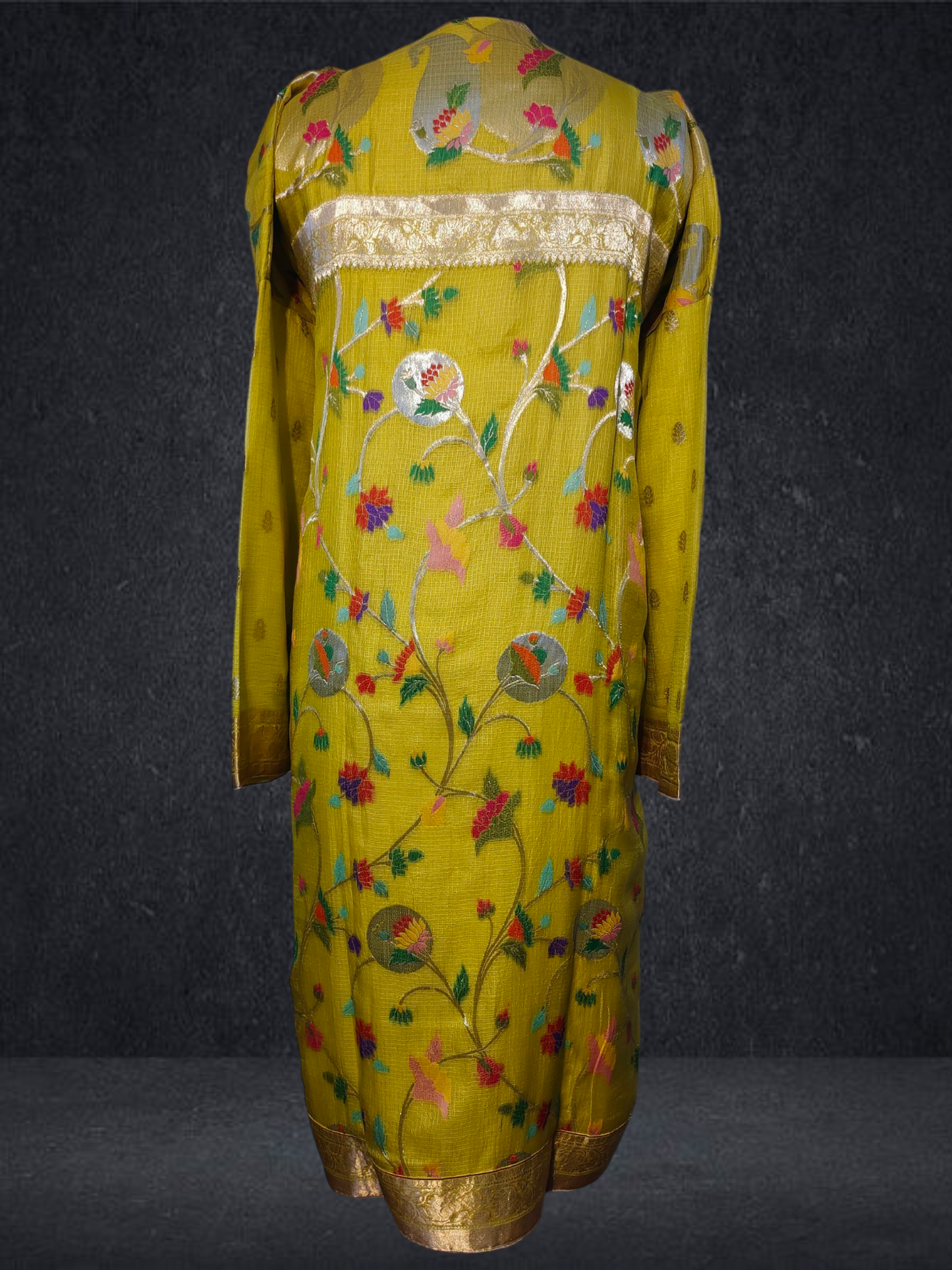 Semi Stitched Formal chanderi Kurta