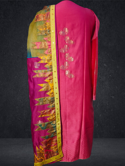 Semi Stitched Chanderi Formal Suitset