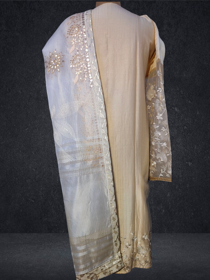 Semi Stitched Formal chanderi Suitset