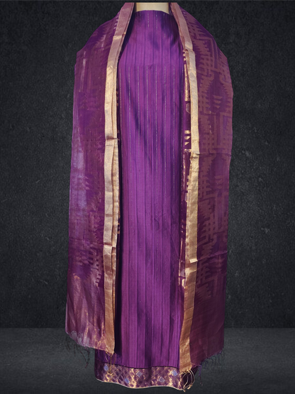 Semi Stitched Formal chanderi Suitset
