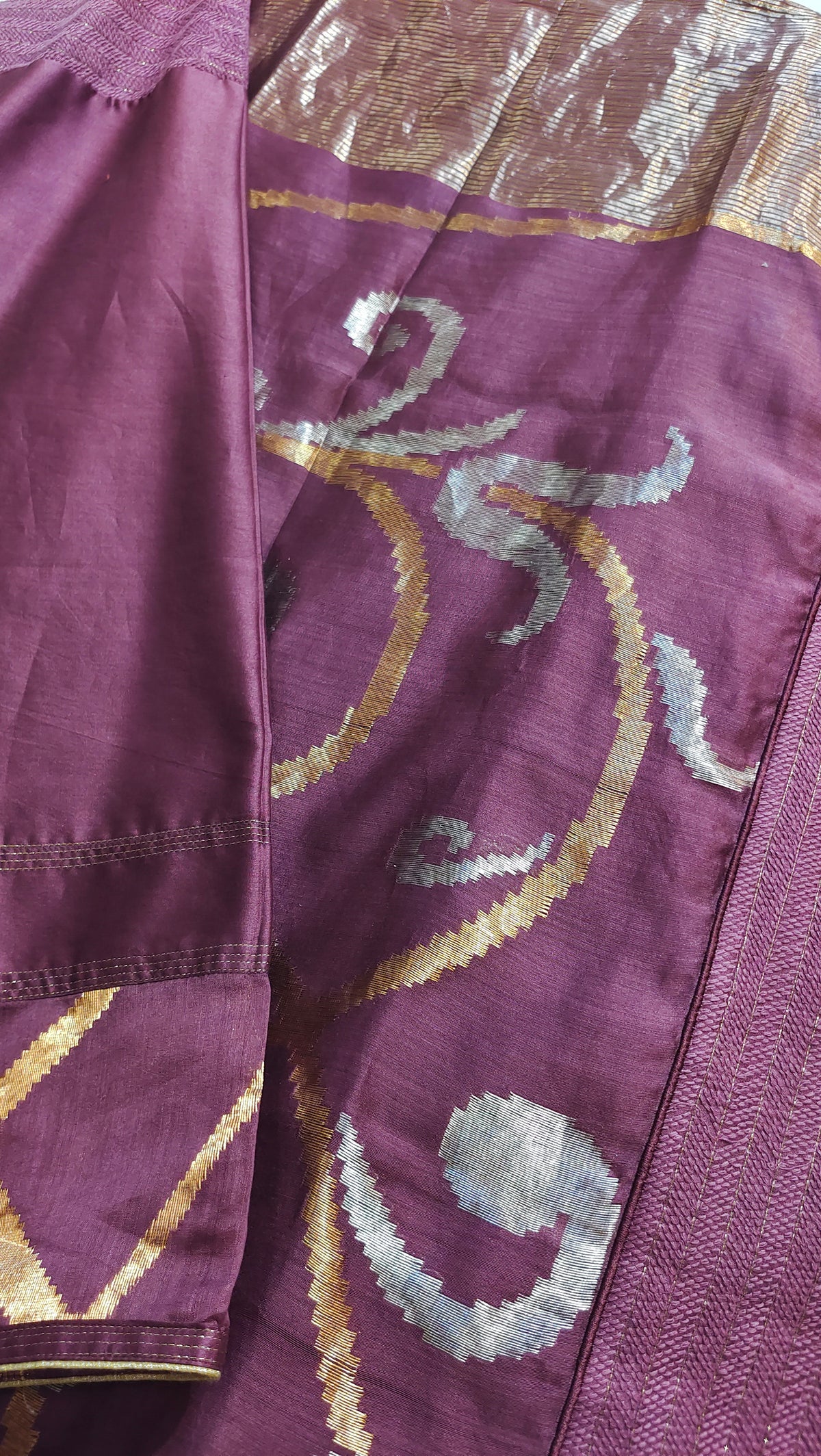 SemiStitched zariwoven Purple chanderi Tunic