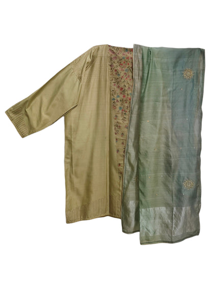 Semi Stitched Chanderi Formal Suitset