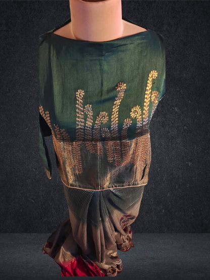 Formal Silk Ajrakh applique Saree VISHAL KAPUR STUDIO