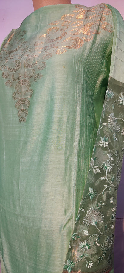 Semi Stitched Formal chanderi Kurta