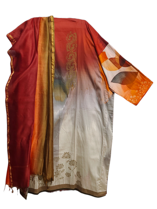 Semi Stitched Cotton Casual Suitset