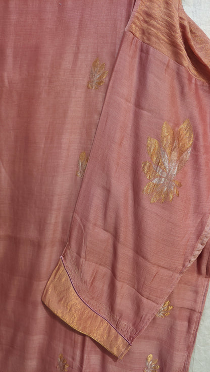 Semi Stitched Chanderi Formal Suitset