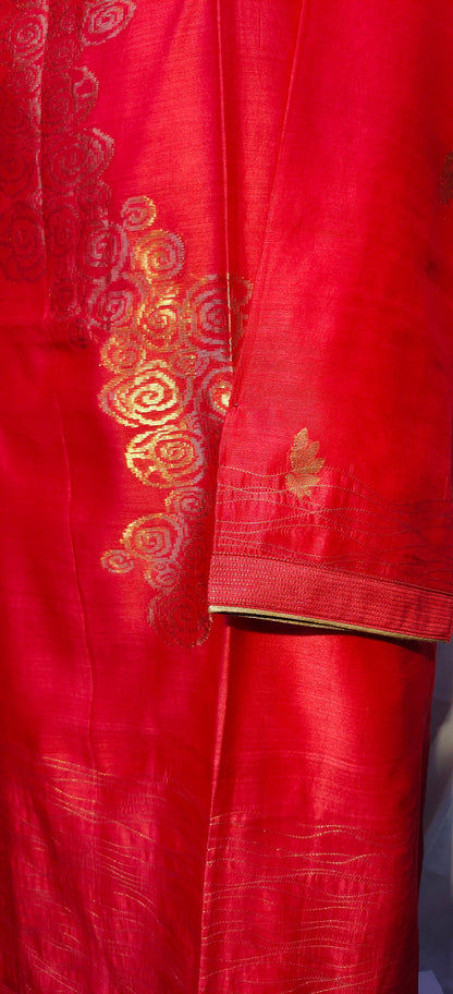 Semi Stitched Chanderi kurta VISHAL KAPUR