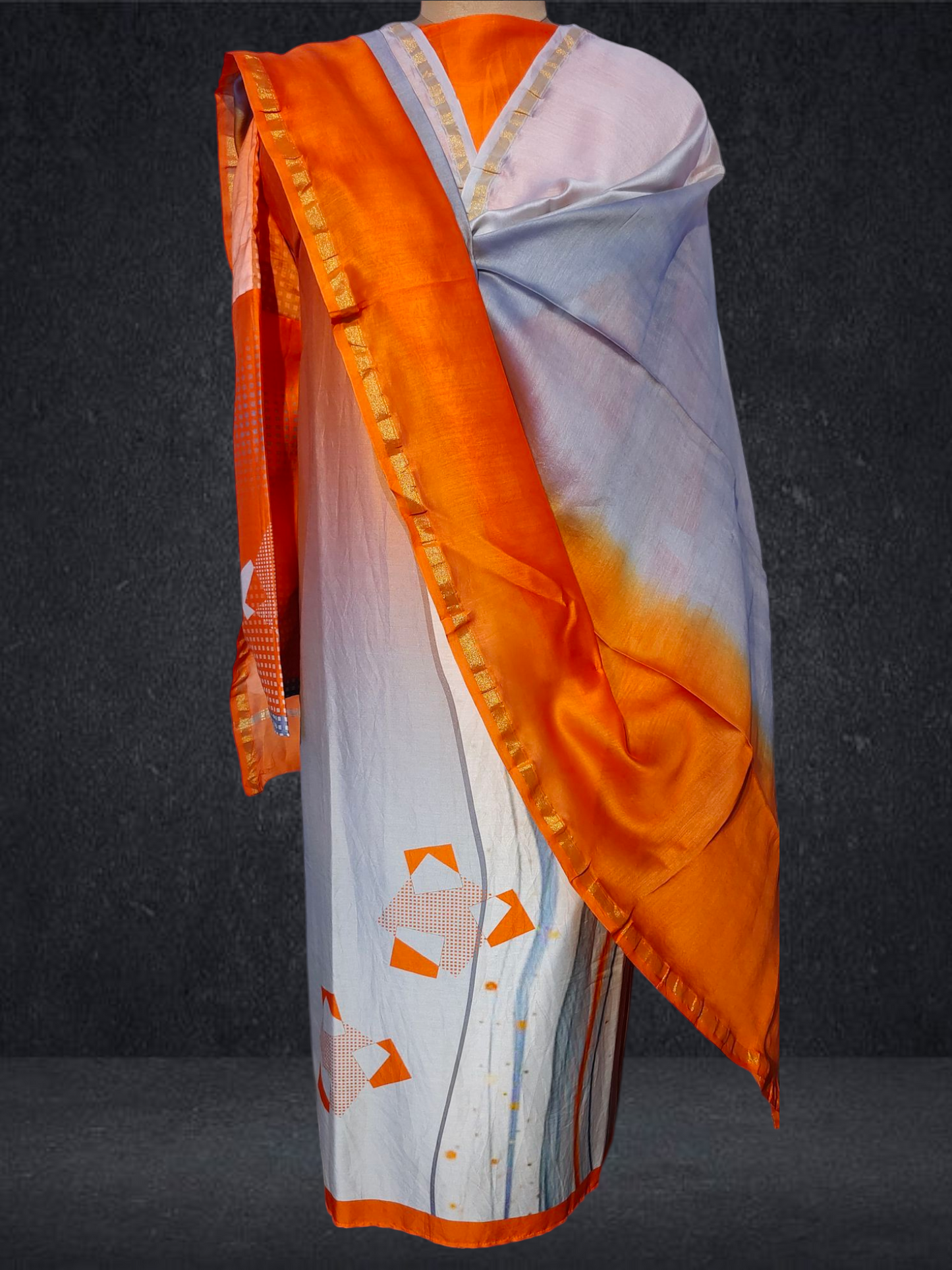 Semi Stitched Chanderi Casual Suitset