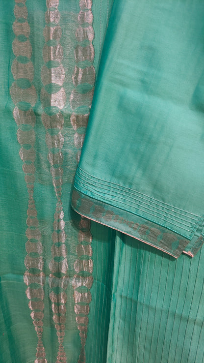 Semi Stitched Chanderi Formal Suitset