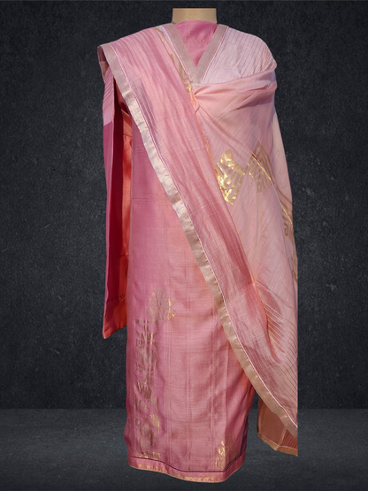 Semi Stitched Formal chanderi Suitset