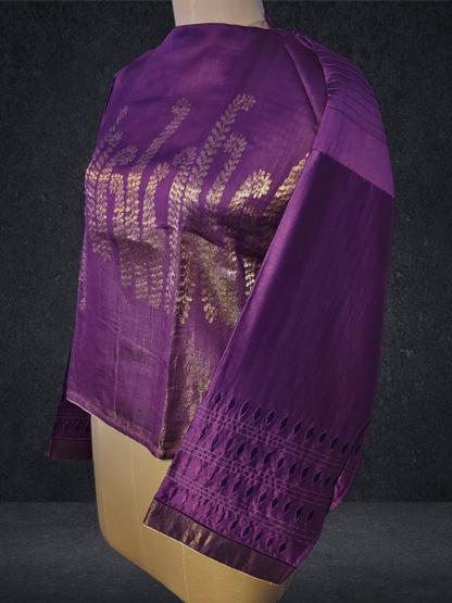 Semistitched Chanderi Ɓlouse