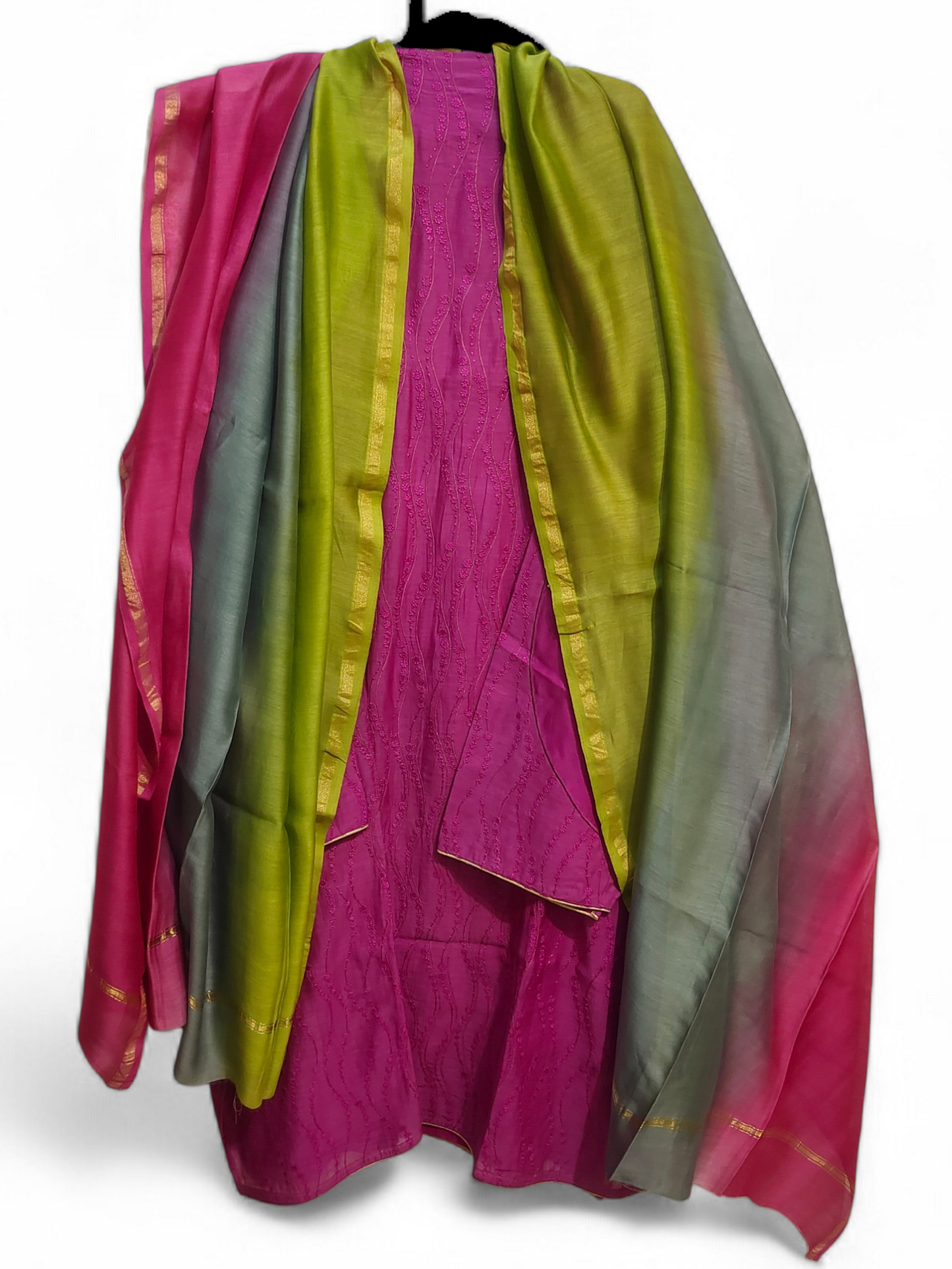 Semi Stitched Formal chanderi Suitset