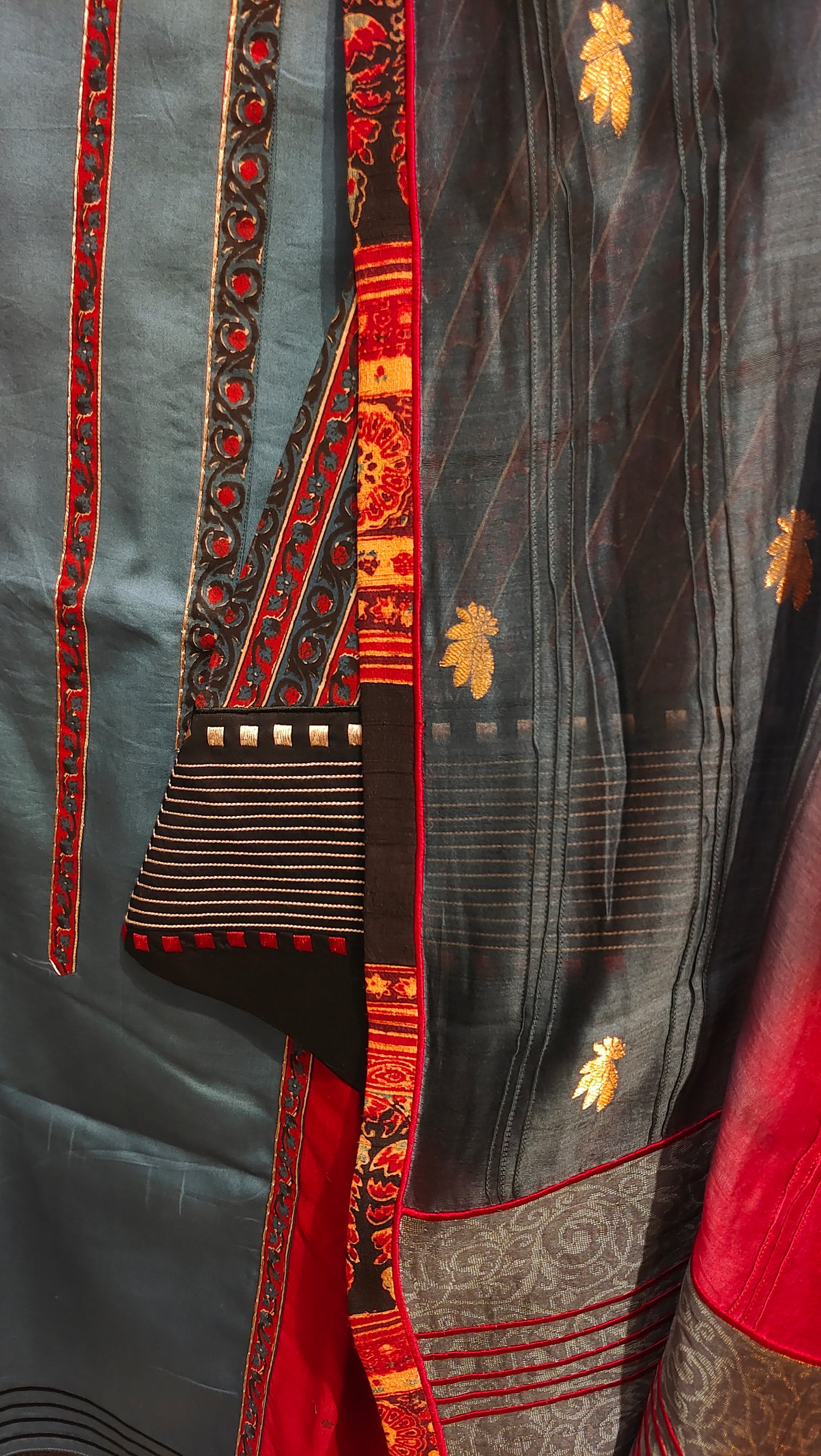 Semi Stitched Chanderi Formal Suitset
