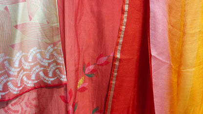 Semi Stitched Chanderi Casual Suitset