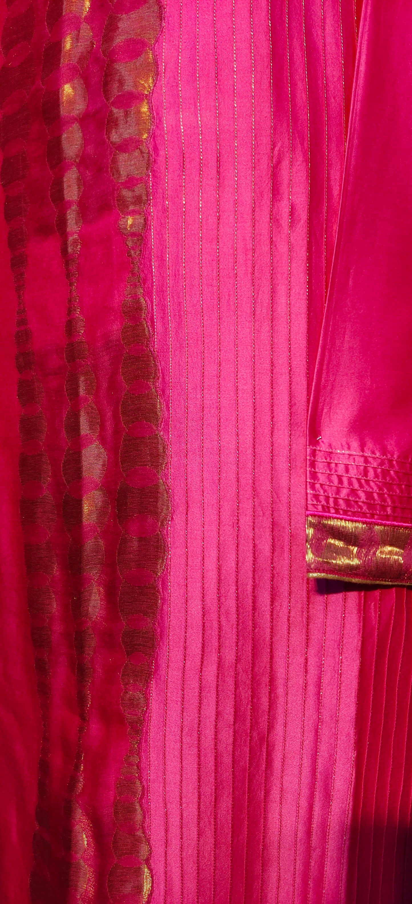 Semi Stitched Formal chanderi Suitset