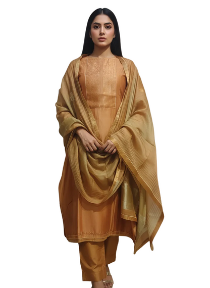 Semi Stitched Formal Chanderi Suitset