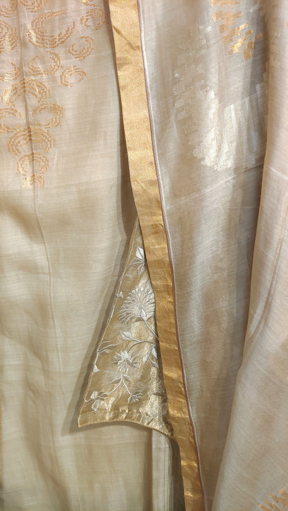 Semi Stitched Formal chanderi Suitset