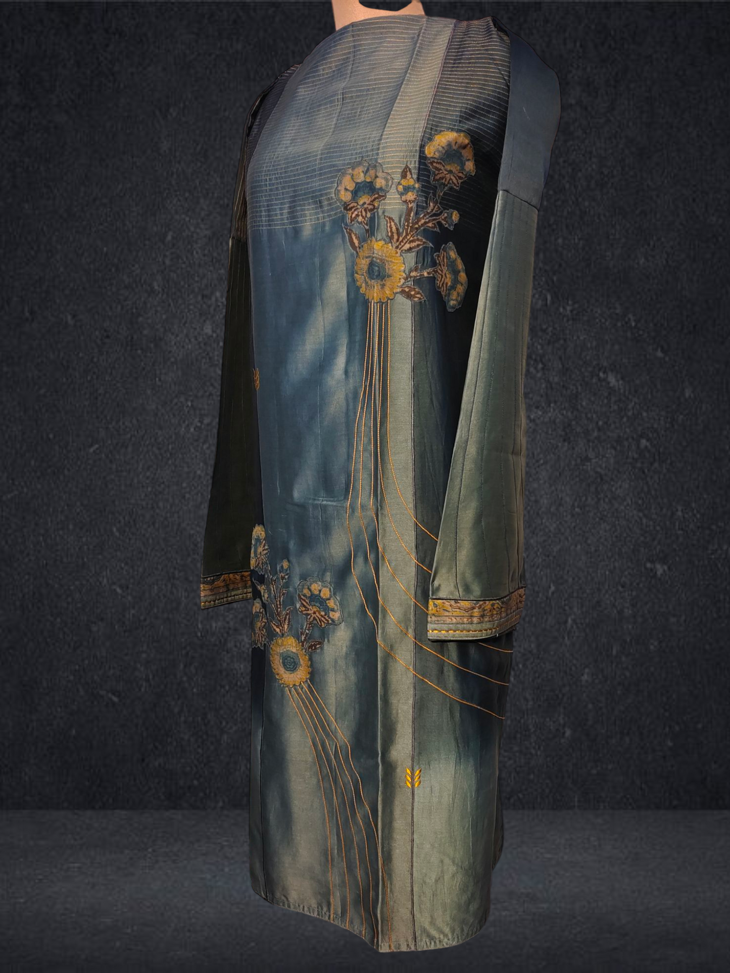 Semi Stitched Chanderi kurta