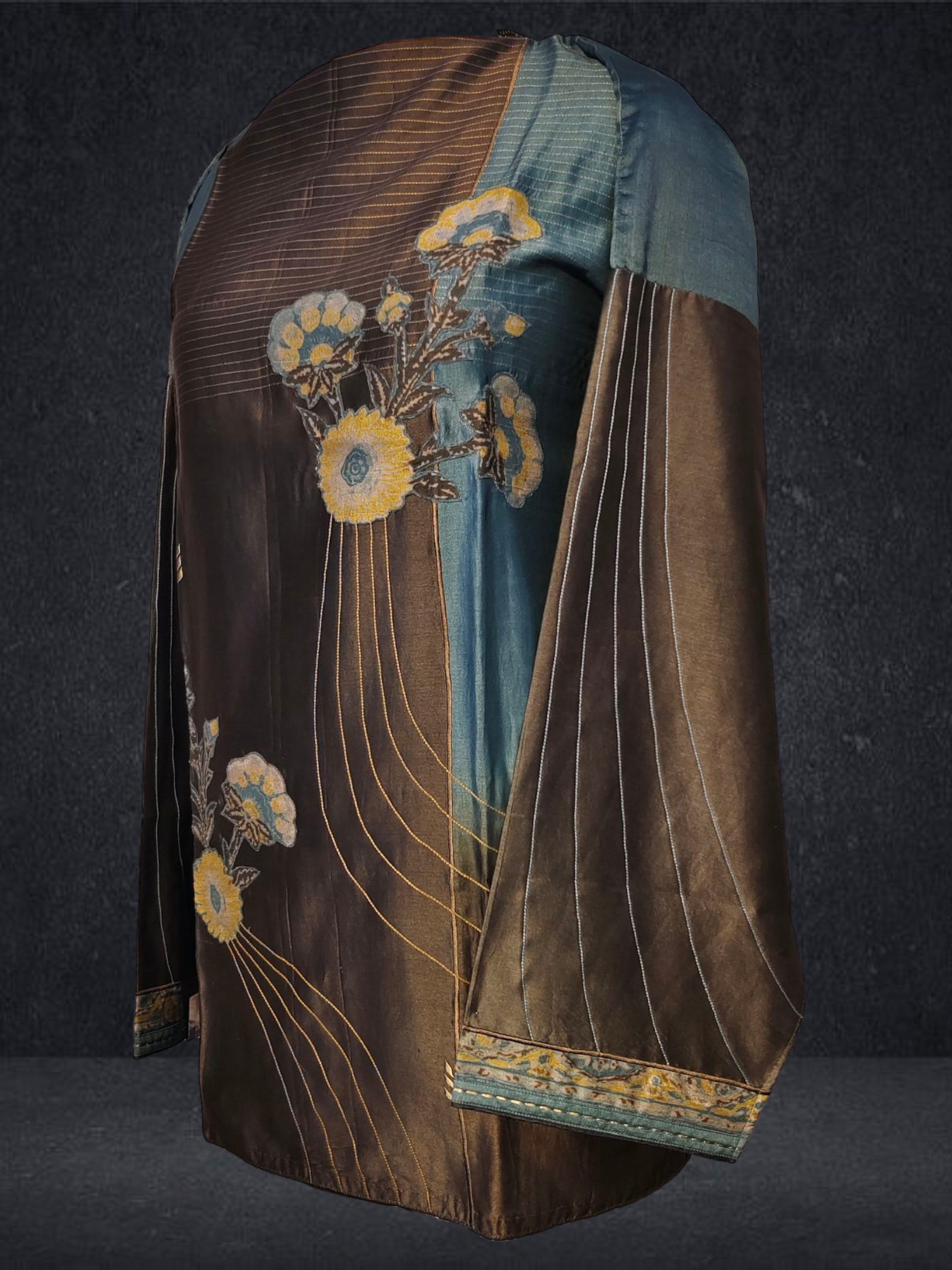 Semistitched Chanderi Ajrakh Short Tunic VISHAL KAPUR STUDIO