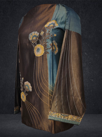 Semistitched Chanderi Ajrakh Short Tunic VISHAL KAPUR STUDIO