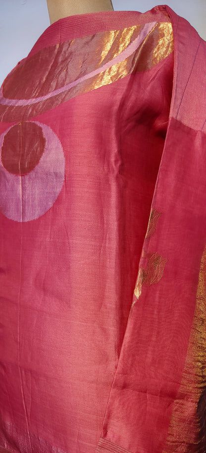 Semistitched Chanderi Zariwoven Short Tunic