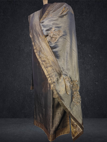 Semi Stitched Formal chanderi Suitset