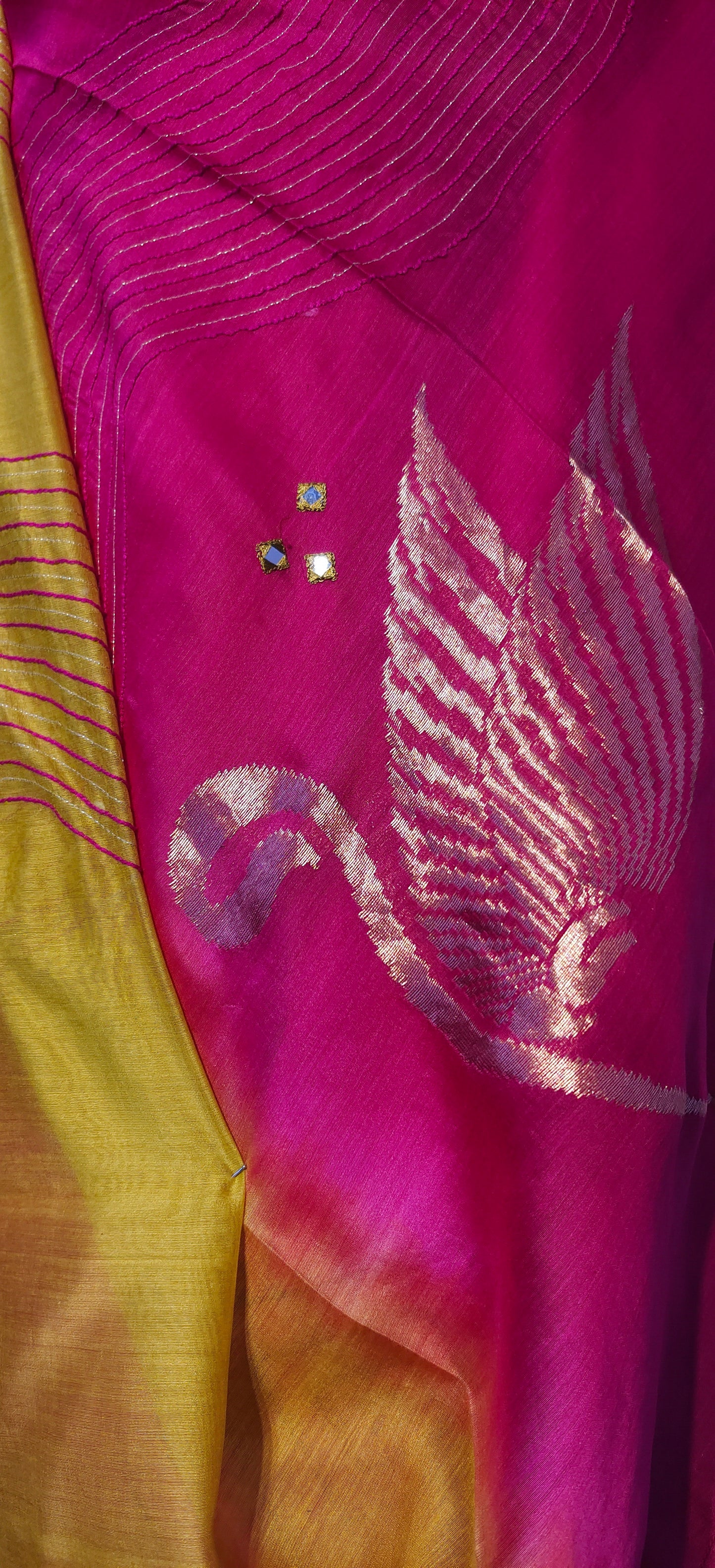 Semi Stitched Formal chanderi Suitset