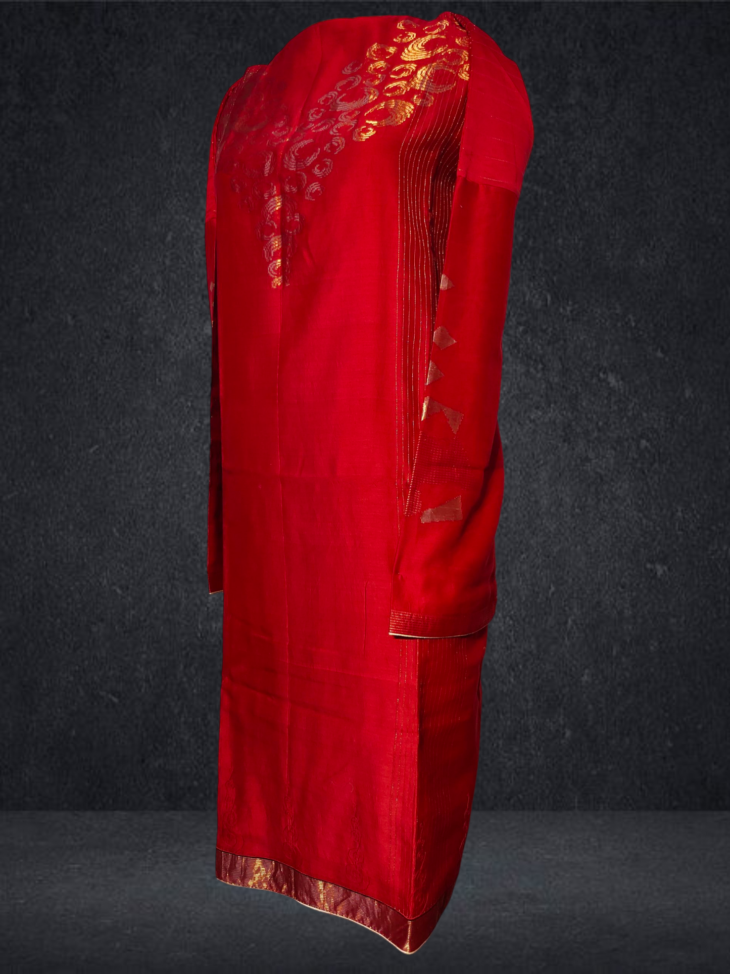 Semi Stitched Formal chanderi Kurta