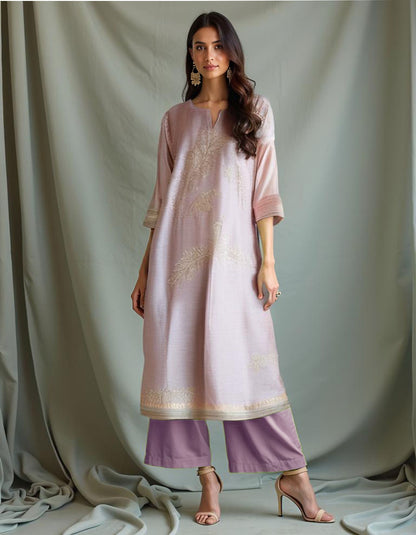Semi Stitched silk linen kurta