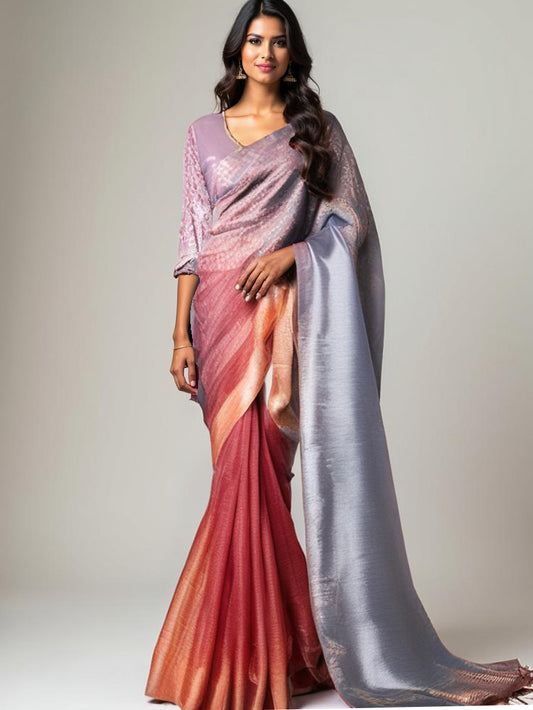 Formal Silk Tissue Applique Saree