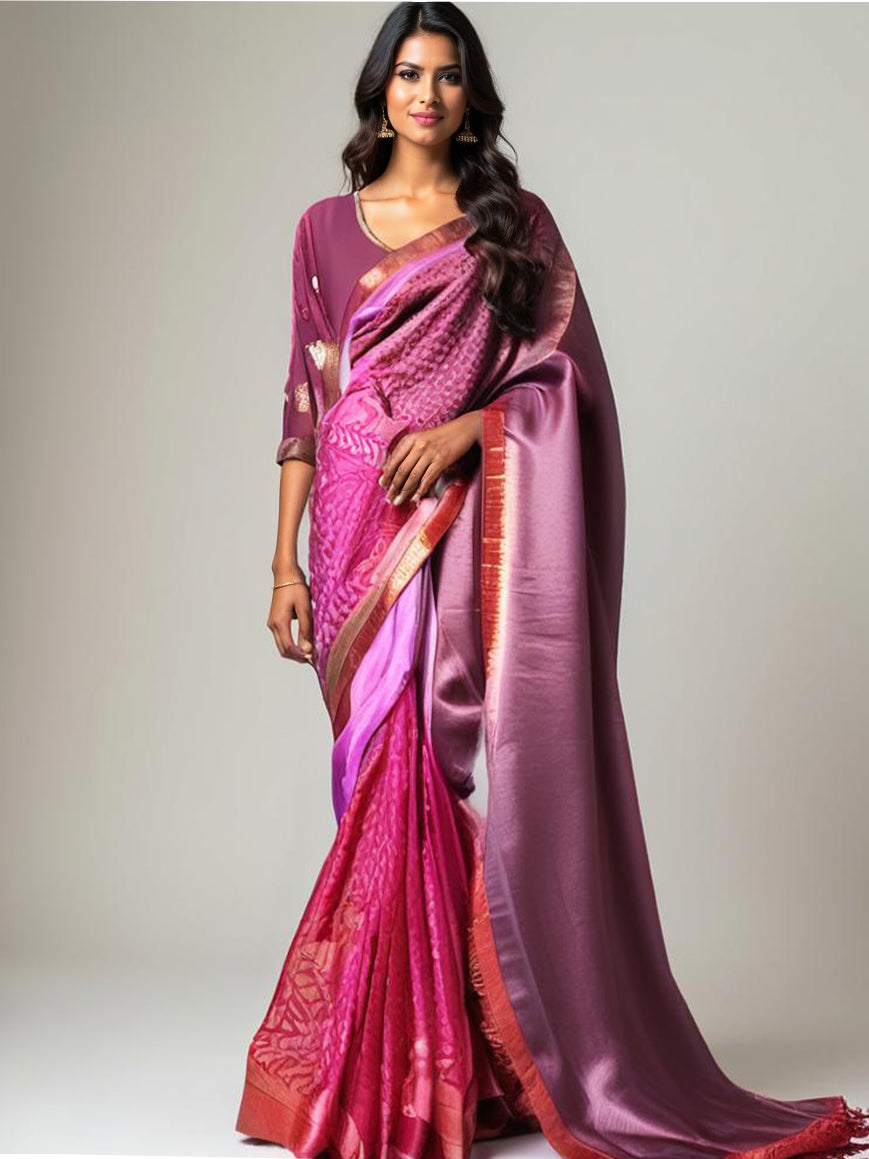 Formal Silk Katab Applique Saree