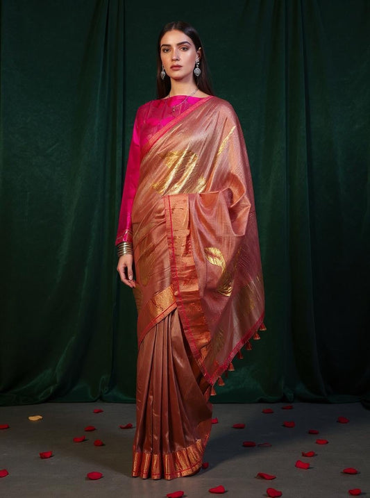 Formal Chanderi Zari Woven Saree VISHAL KAPUR