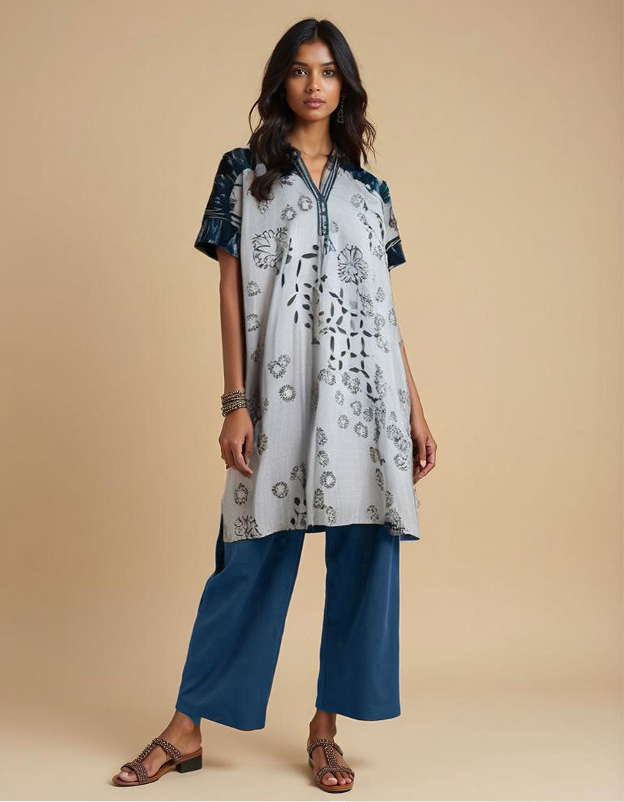 Stitched Block Printed Short Tunic