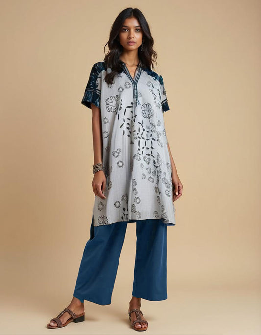 Stitched Block Printed Short Tunic