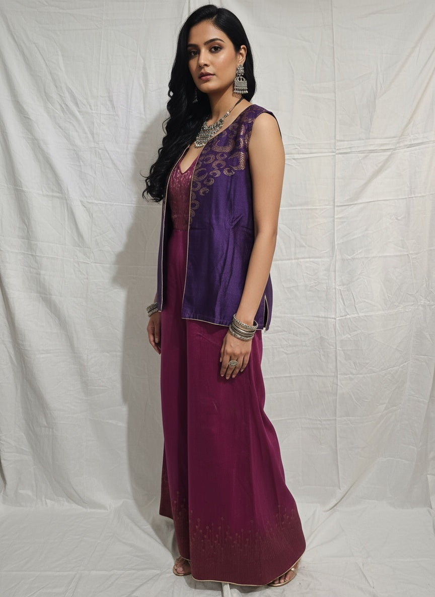 Stitched Jumpsuit set with jacket