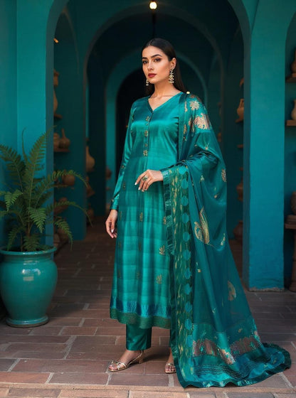 Semi Stitched Formal chanderi Suitset