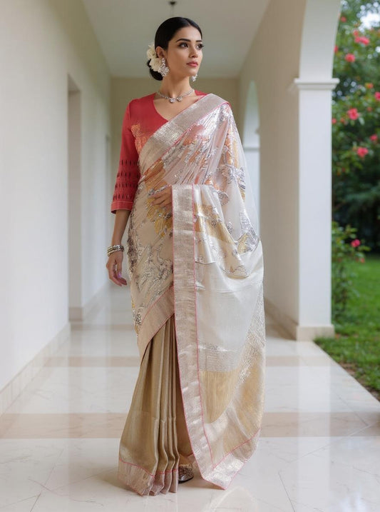 Formal Chanderi Zari Woven Saree