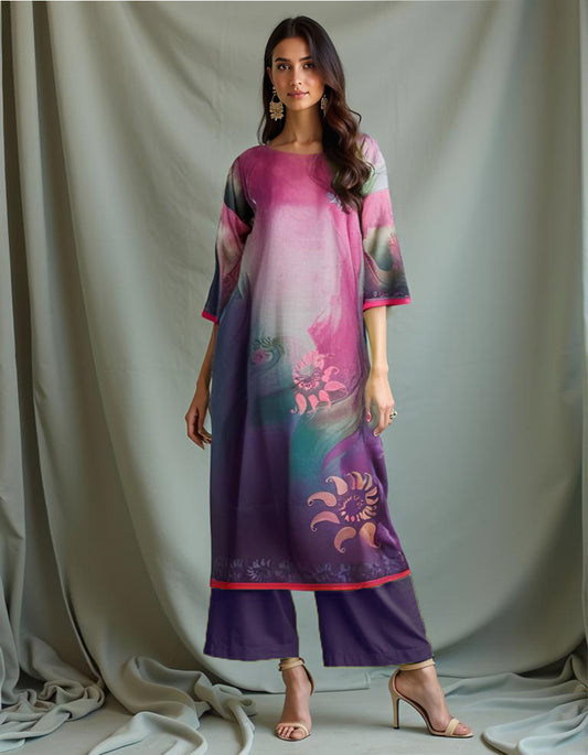 Semistitched Cotton Satin Kurta