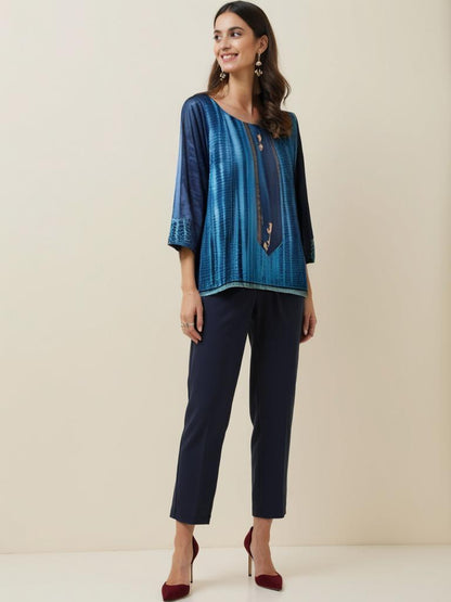 Semistitched Chanderi Shibori Short Tunic