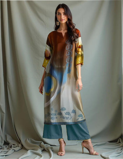 Semi Stitched Cotton printed Kurta