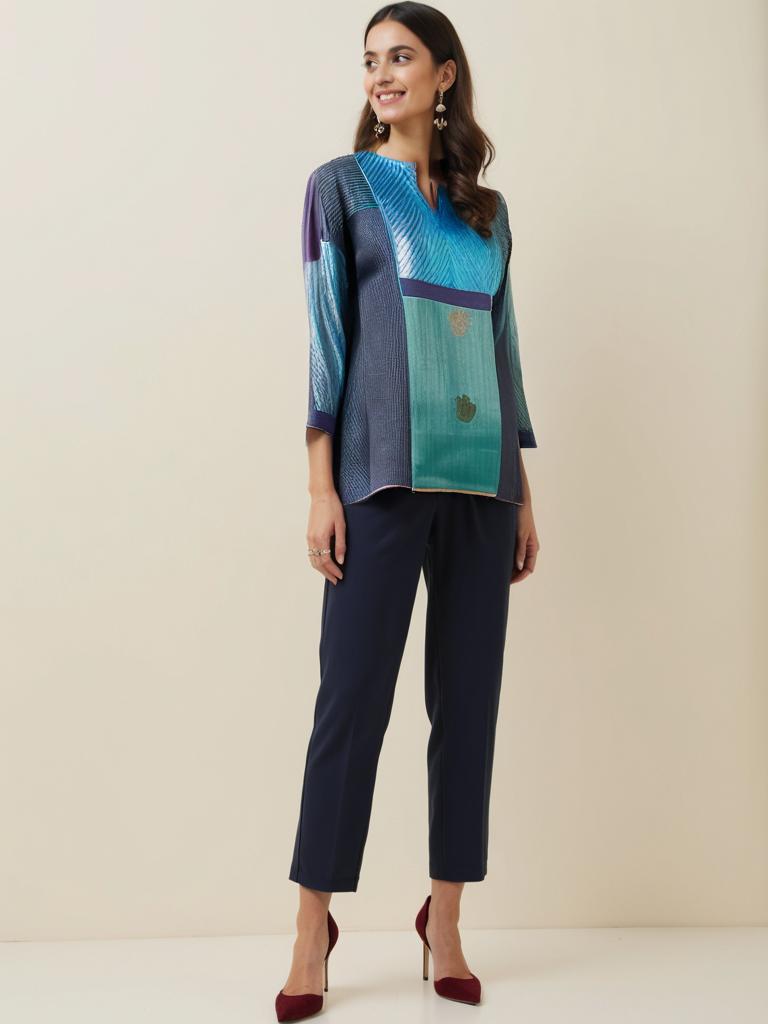 Semistitched Silk Shibori Short Tunic