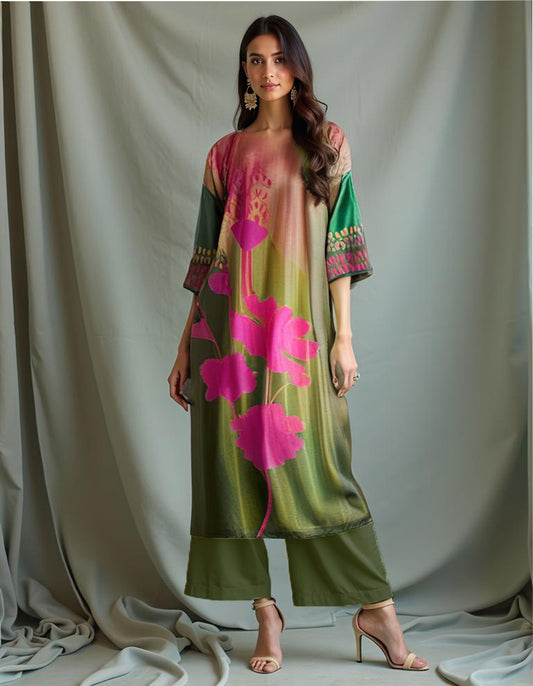 Semistitched Chanderi Casual Kurta