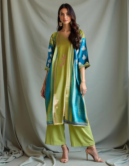 Semi Stitched Formal Chanderi suitset VISHAL KAPUR