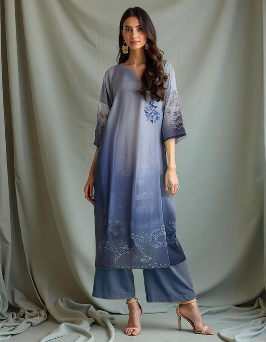 Semi Stitched Chanderi Printed kurta