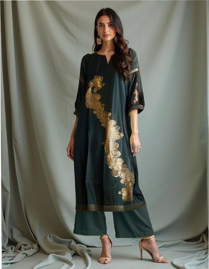 Semi Stitched Chanderi Kurta