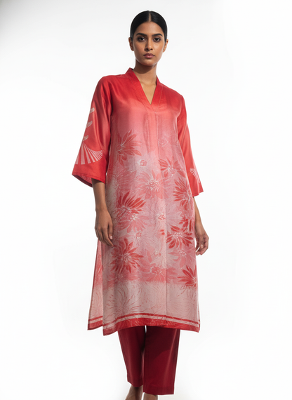 Semi Stitched Chanderi kurta