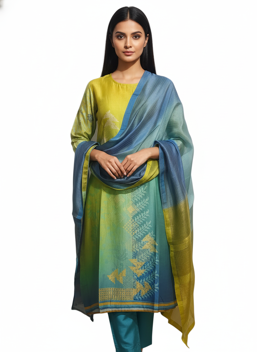 Semi Stitched Cotton Casual Suitset VISHAL KAPUR