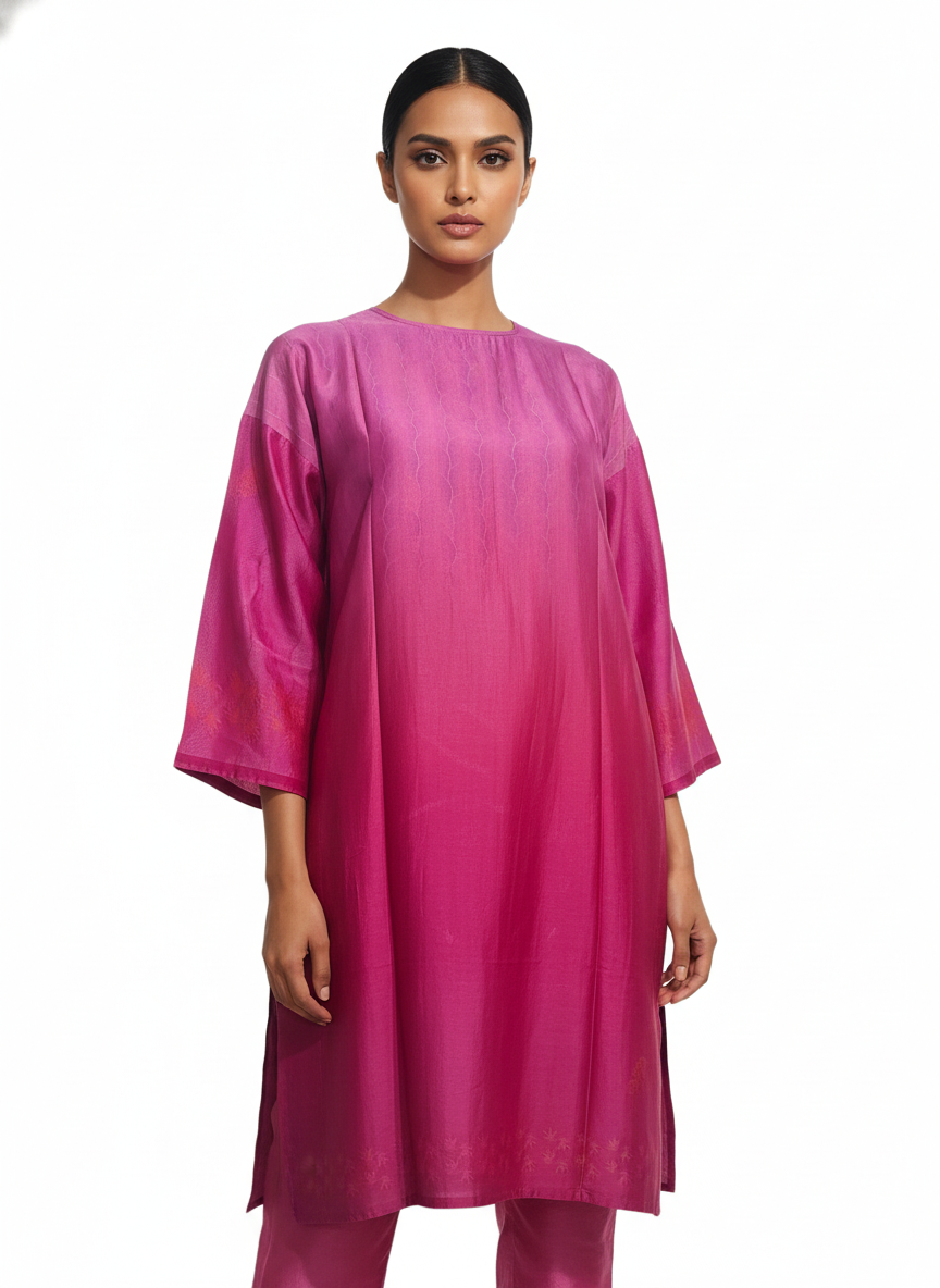 Semi Stitched Cotton Satin Kurta