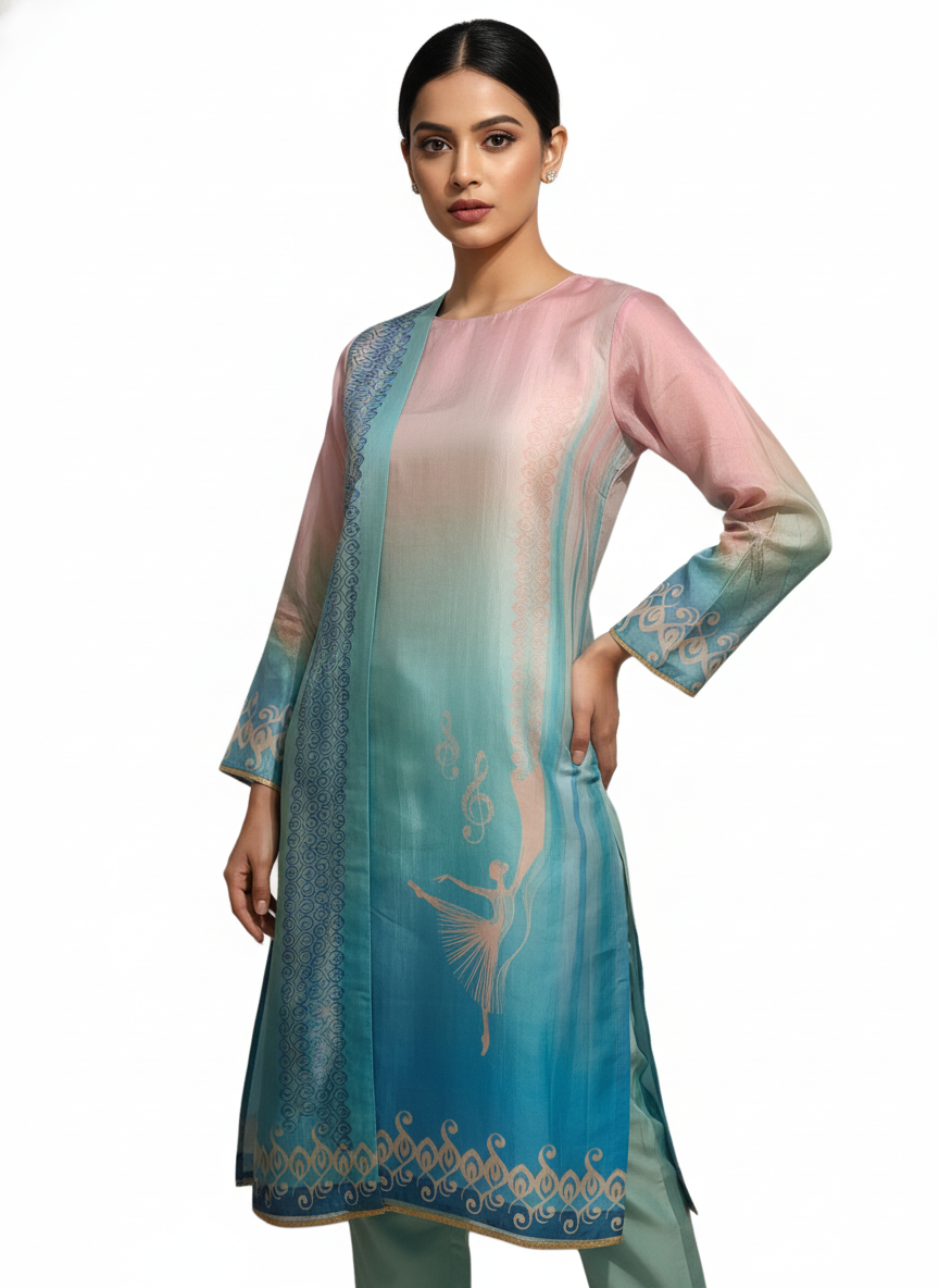 Semi Stitched Chanderi Kurta