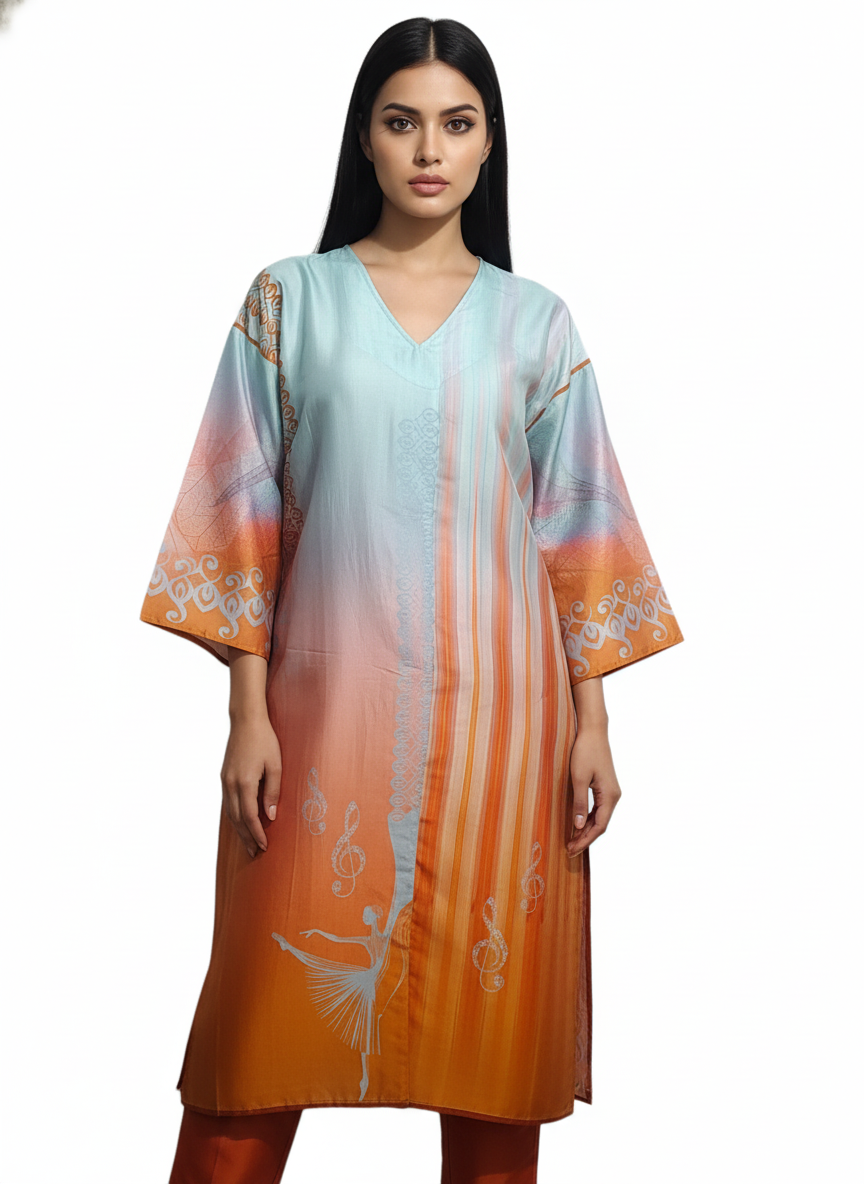 Semi Stitched Chanderi Kurta